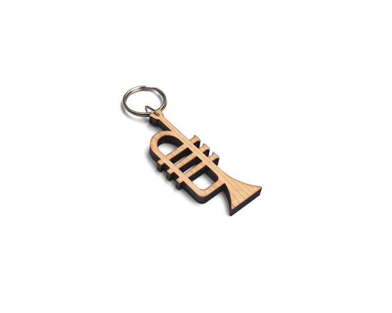 Wooden Keychain - Trumpet - Maple - Berben Design