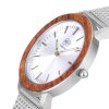 wooden watch for men in walnut silver strap from amsterdam brand two-o