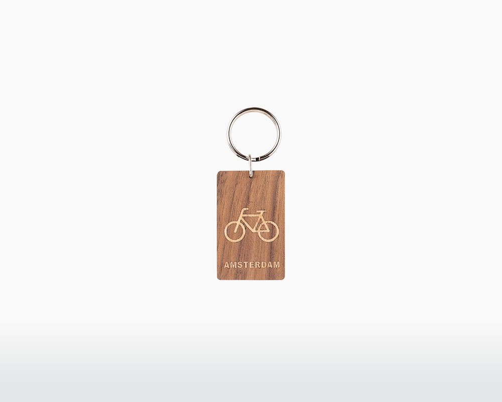 Wooden Keychain Bicycle Walnut & Maple Wooden Amsterdam