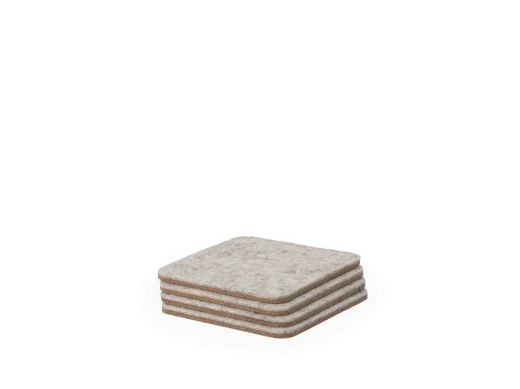 felt & cork coasters – set of 4 – stone grey