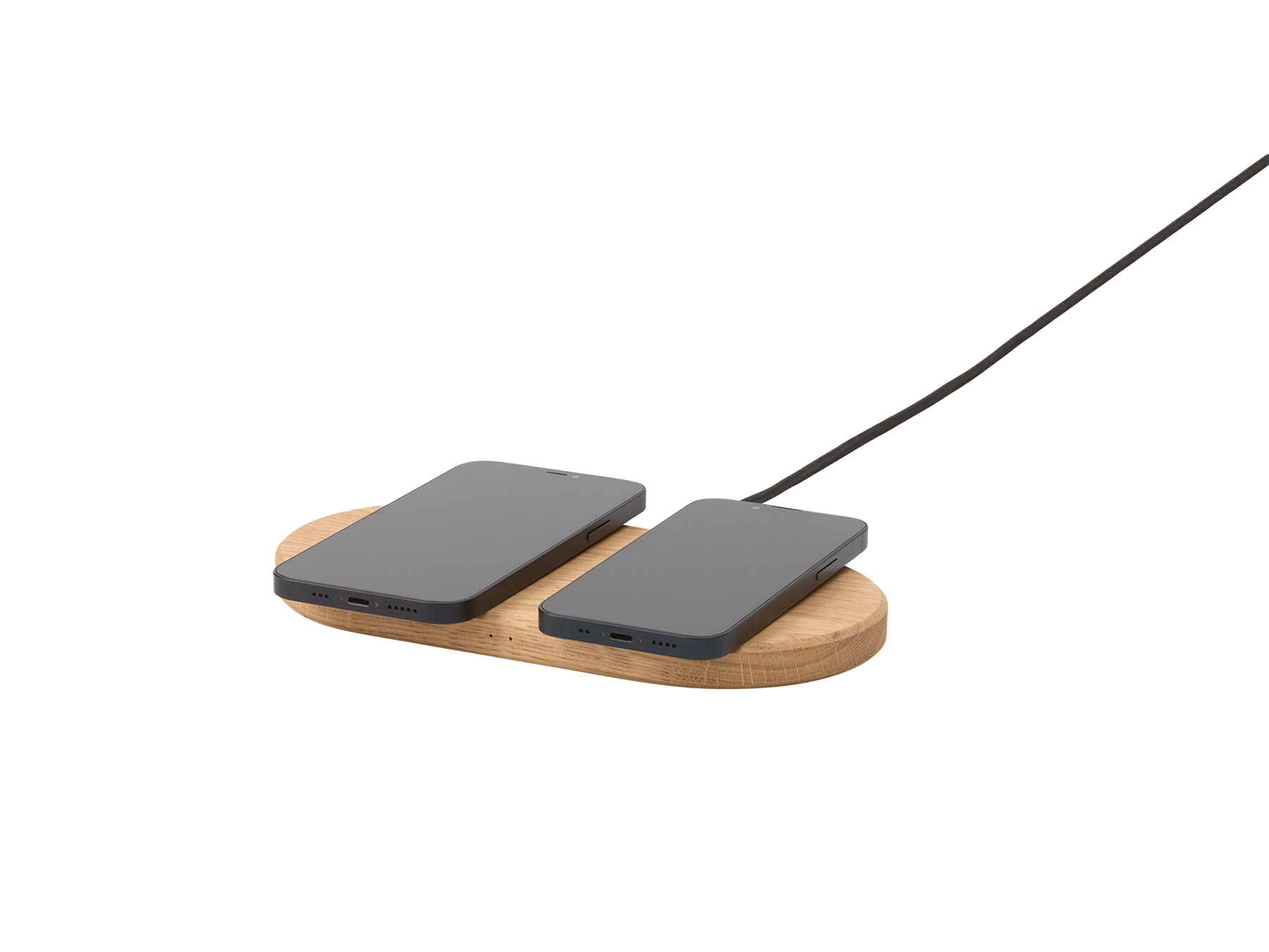 dual slim charging pad oak