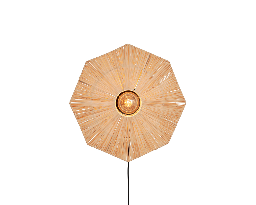 Wall Lamp PANAMA Raffia Wooden Amsterdam wall-lamp-panama-raffia-wooden-amsterdam